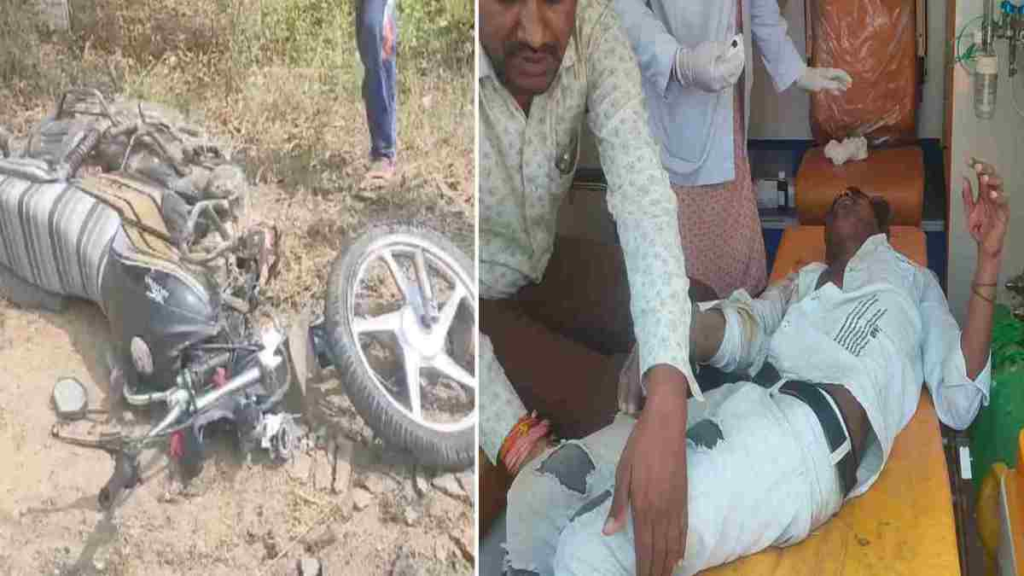 हादसे का लाइव वीडियो : ट्रक की टक्कर से बाइक चालक घायल, डेढ़ किमी तक घसीटा